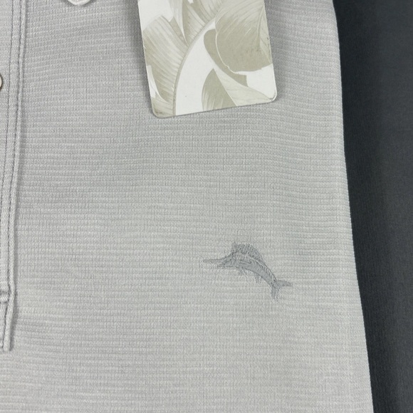 Tommy Bahama Golf Shirt Polo Paradise Cove Striped 3XLT Gray Polyester - Picture 2 of 8